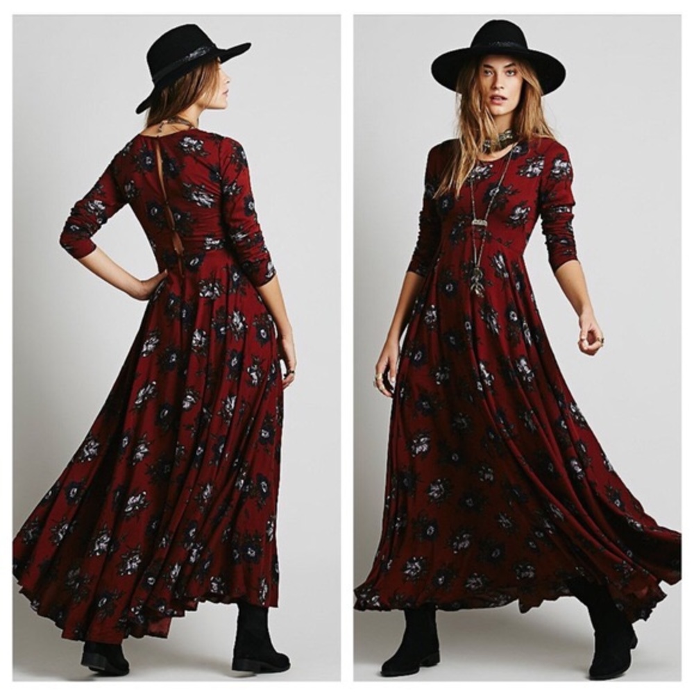 RARE Free People First Kiss Maxi Dress In red